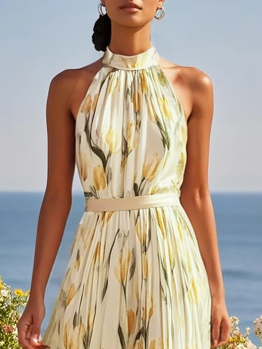 Kleid mit Neckholder und Print