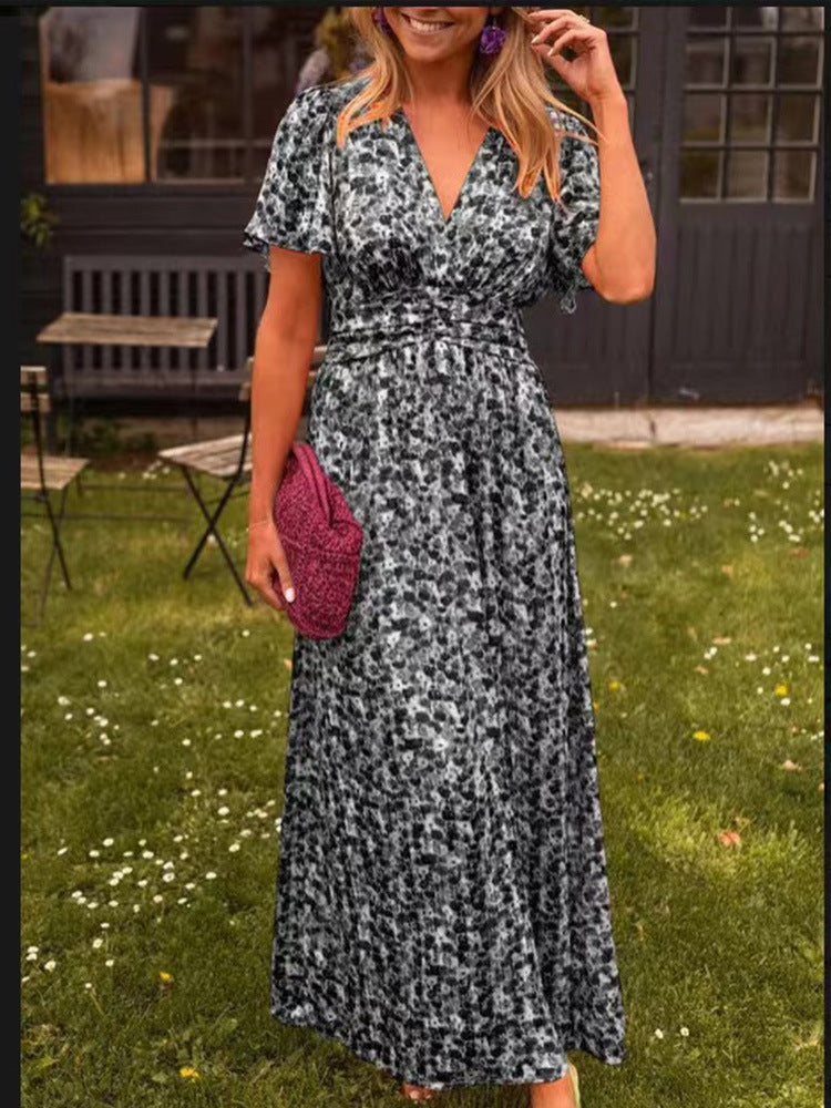 Élina - Langes, fließendes Kleid mit Blumenmuster