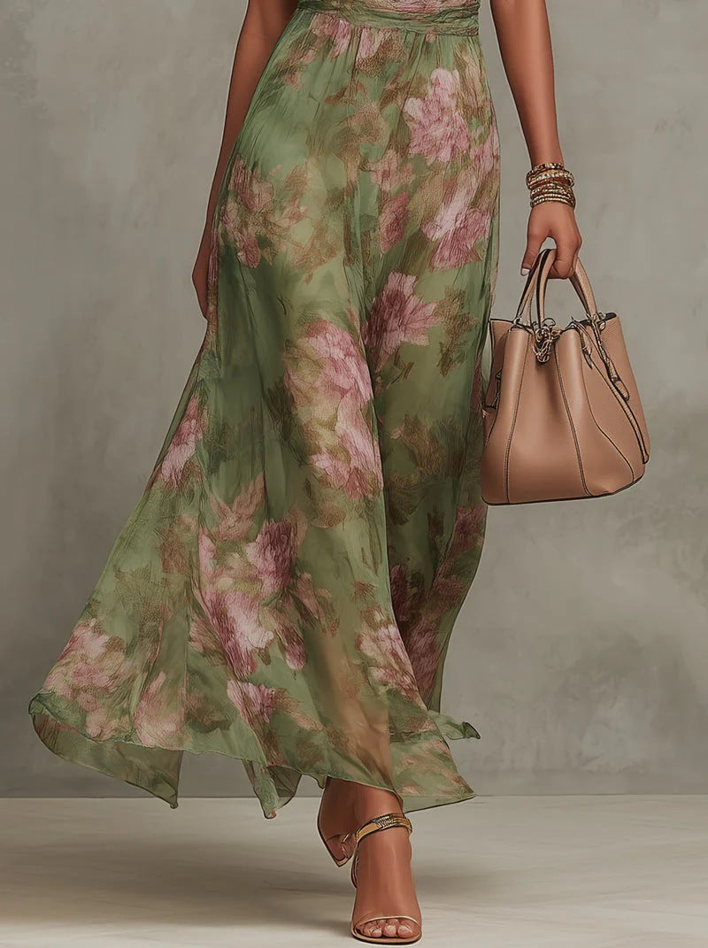 plissiertes Maxikleid für Damen