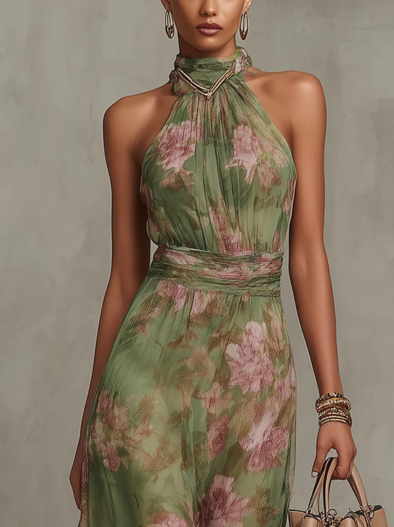 plissiertes Maxikleid für Damen