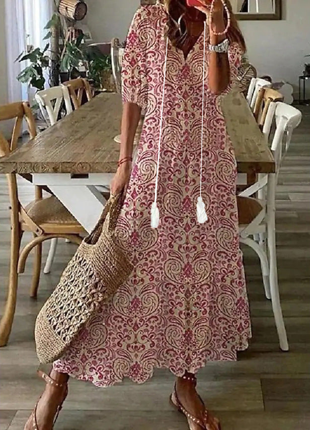 Amalia | Boho Vintage Sommer Maxi Kleid