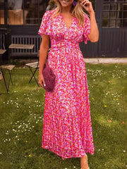 Élina - Langes, fließendes Kleid mit Blumenmuster