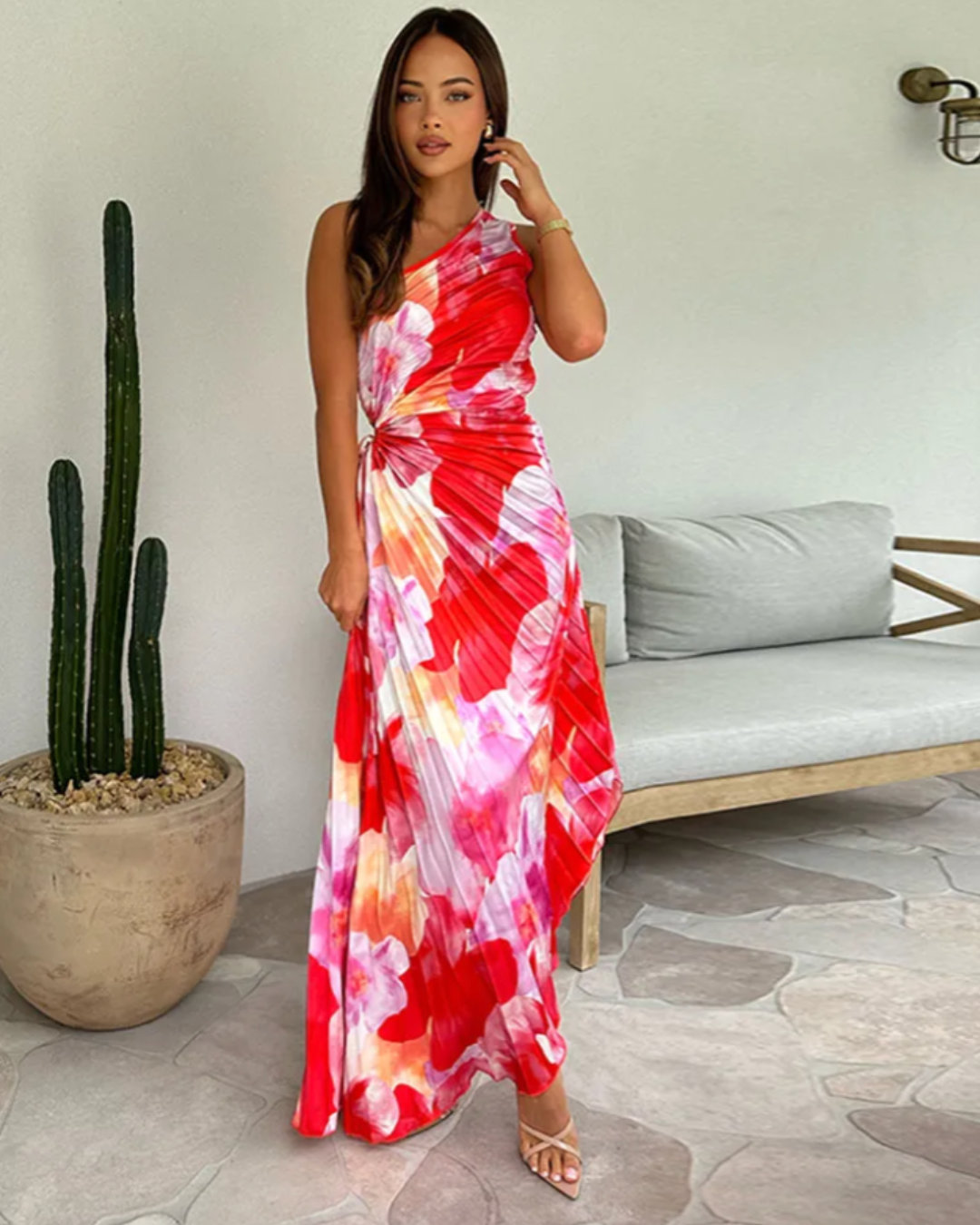 Celeste | Lebhaftes tropisches Abendkleid