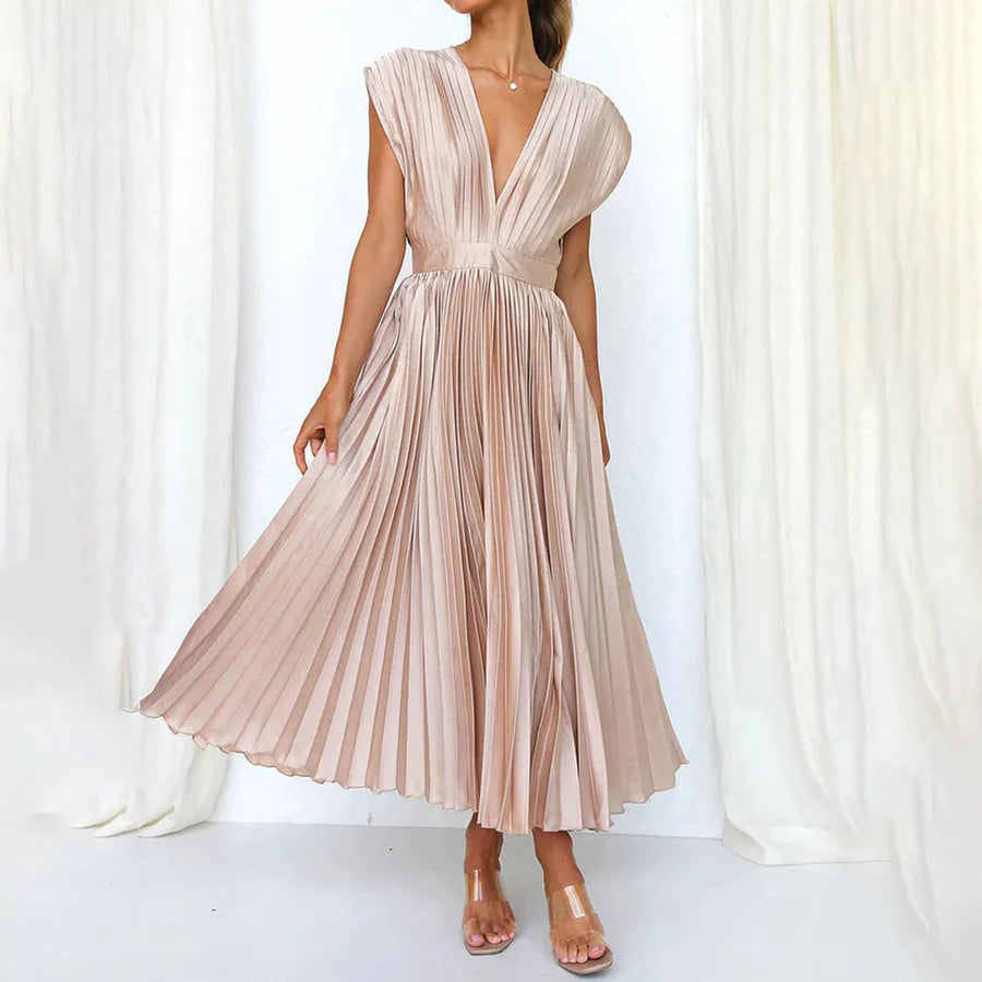 Zeitloses plissiertes Midikleid