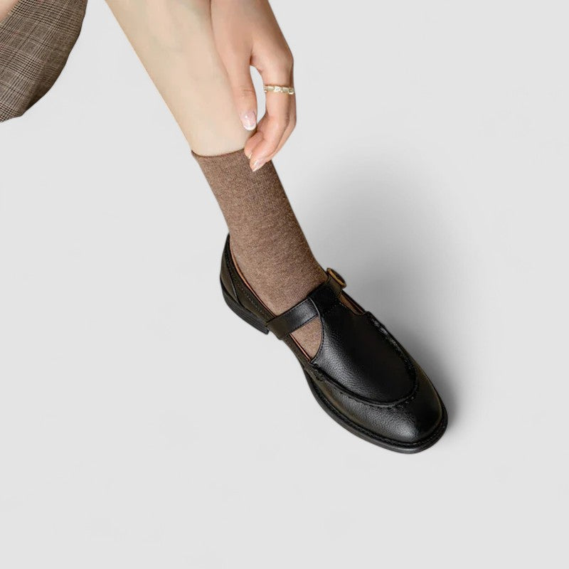 ORTHOPÄDISCHE MARY-JANE-SCHUHE MIT QUADRATISCHER SPITZE