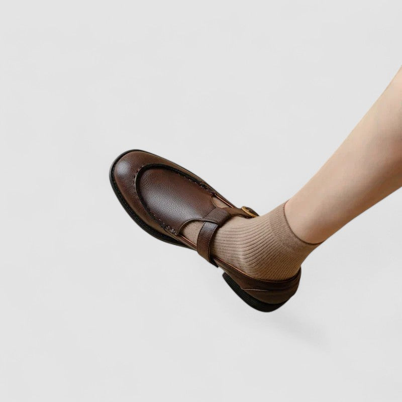 ORTHOPÄDISCHE MARY-JANE-SCHUHE MIT QUADRATISCHER SPITZE