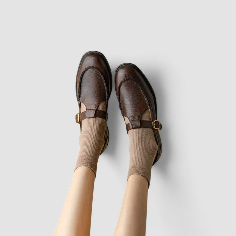 ORTHOPÄDISCHE MARY-JANE-SCHUHE MIT QUADRATISCHER SPITZE