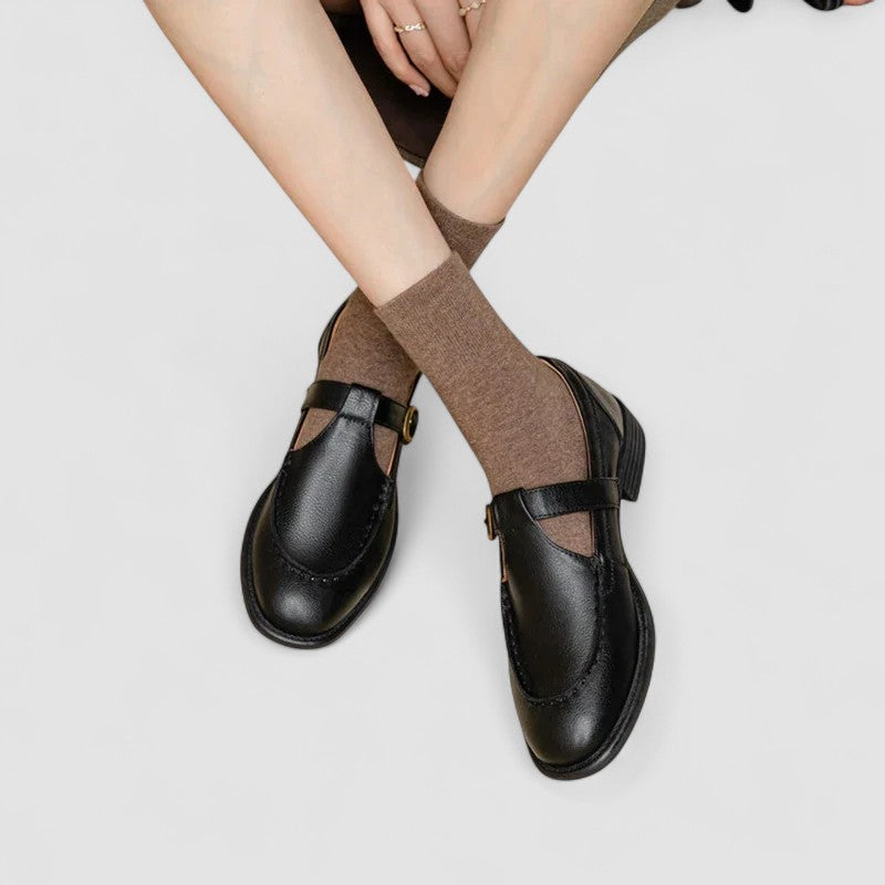 ORTHOPÄDISCHE MARY-JANE-SCHUHE MIT QUADRATISCHER SPITZE