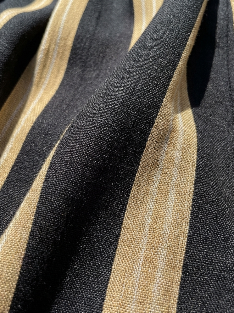Lina | Kurzärmliges V-Ausschnitt Gestreiftes Wickel-Midi Kleid
