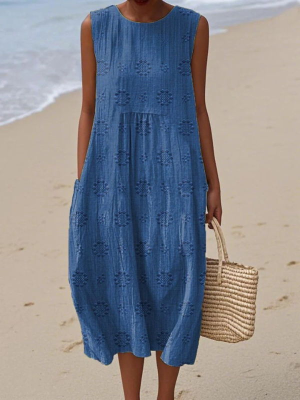 Sara - Muster Midi Kleid