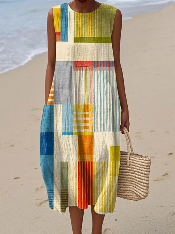 Eve - Geometrisches Midi-Kleid