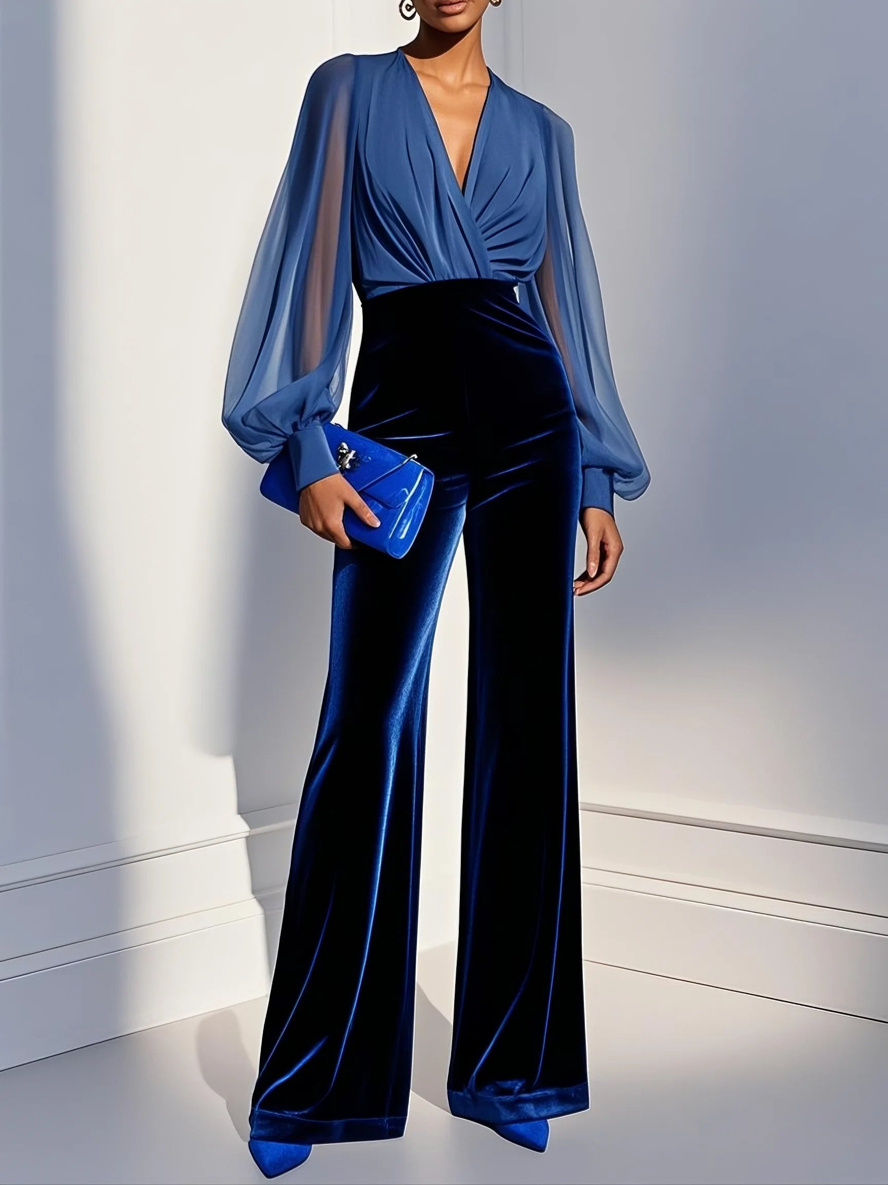 Maud™ || Eleganter Jumpsuit mit V-Ausschnitt