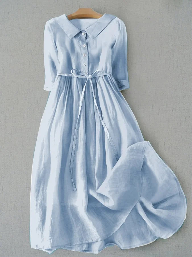 Paloma : Klassisches leichtes Leinenkleid