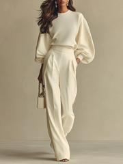 Selena - geripptes Set mit weiter Hose
