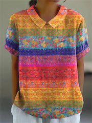 Maya | Gestreiftes Hemd mit Blumenmuster