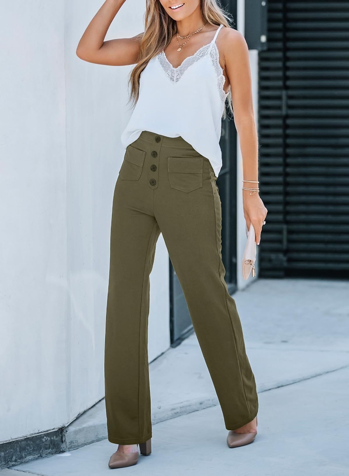 Nina Stretchhose mit hoher Taille – Elegante Damenhose für jeden Anlass