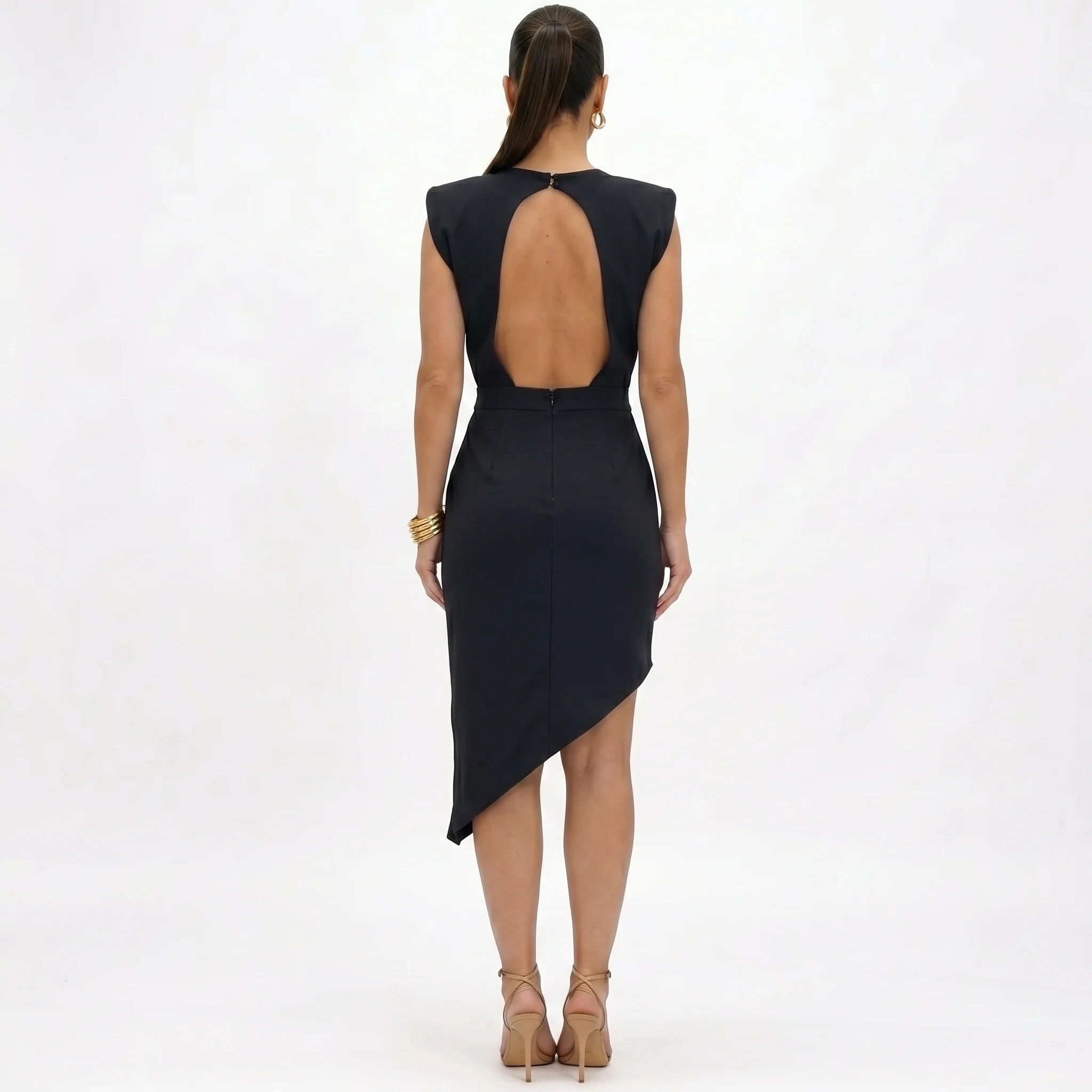 Marie - Asymmetrisches Kleid mit strukturierten Schultern