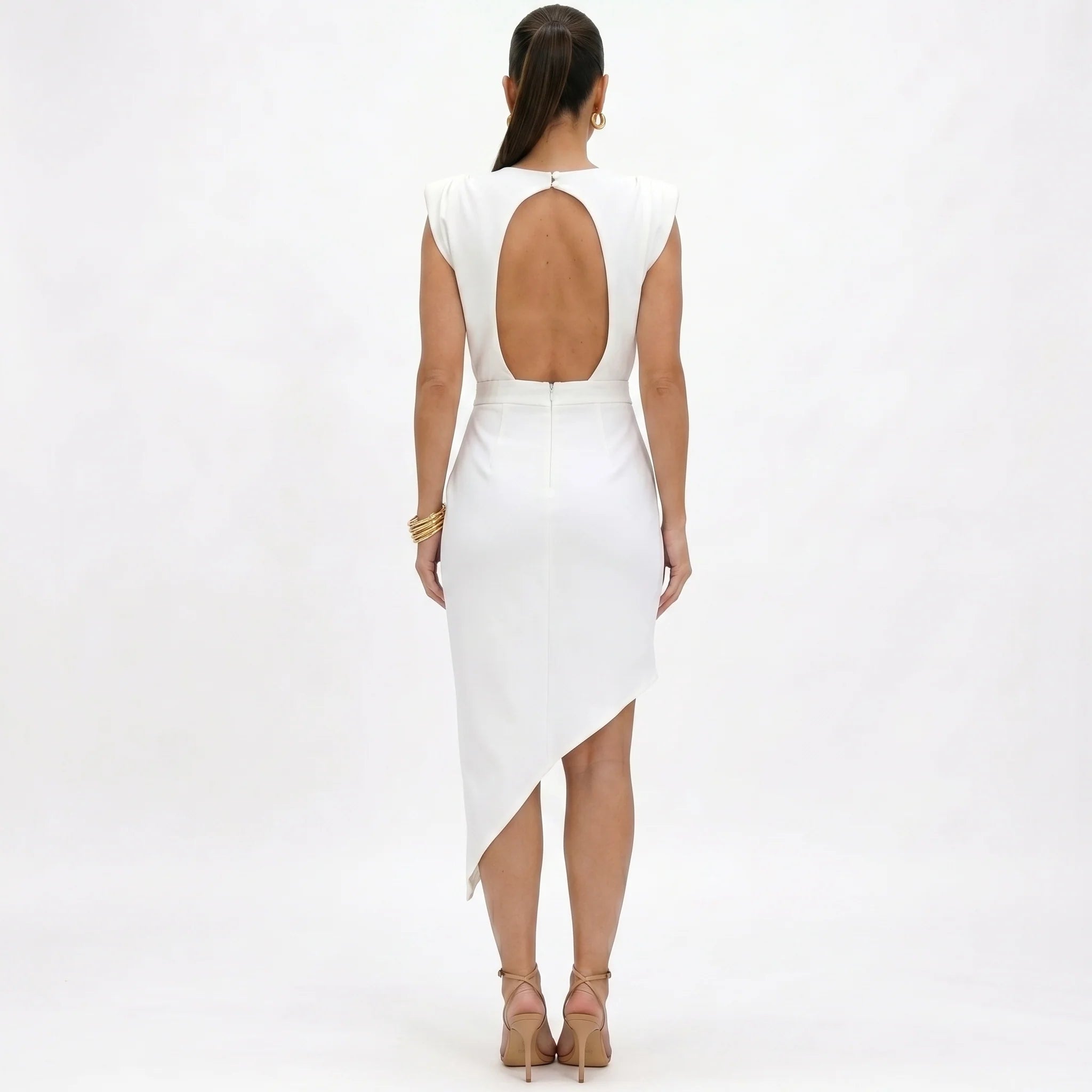 Marie - Asymmetrisches Kleid mit strukturierten Schultern