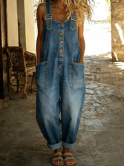 Lina - Lässiger Denim-Jumpsuit mit verstellbarer Schnalle