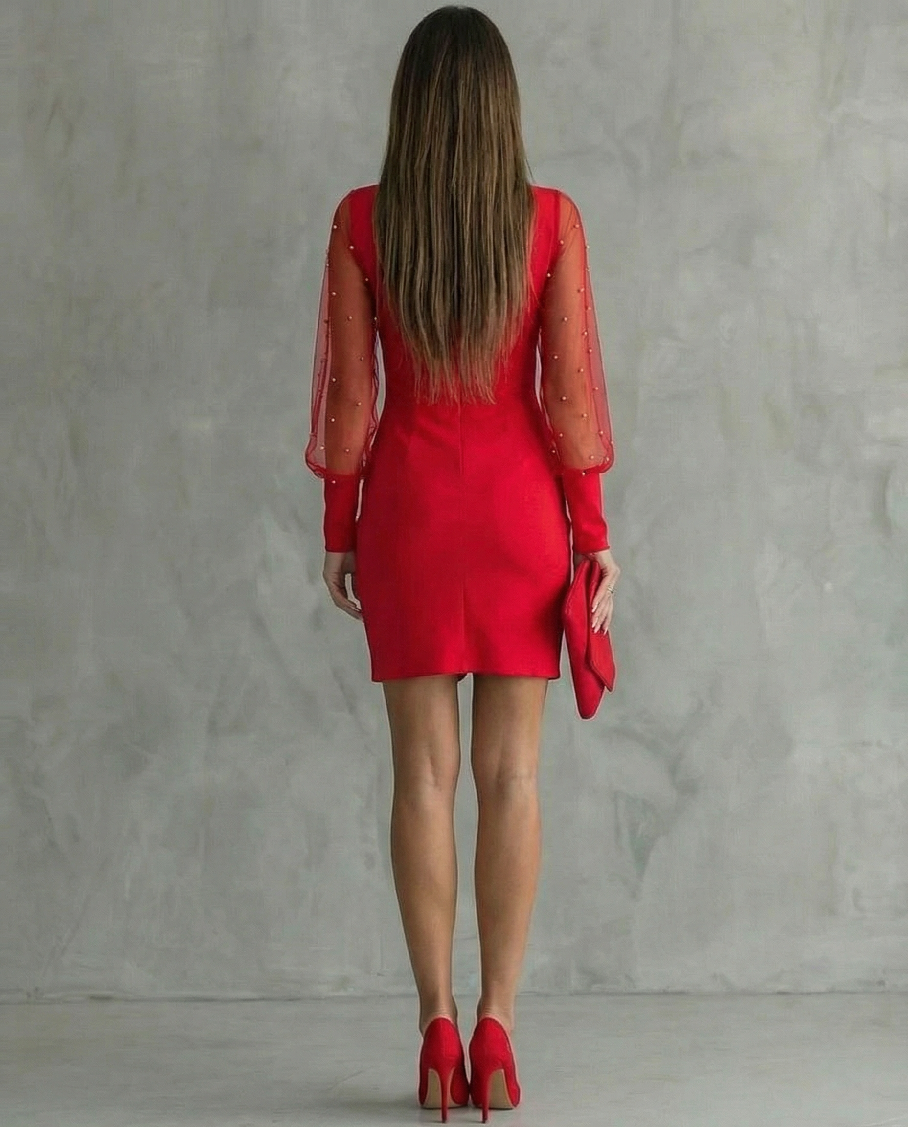 Elena - Off-the-shoulder Kleid mit langen Ärmeln