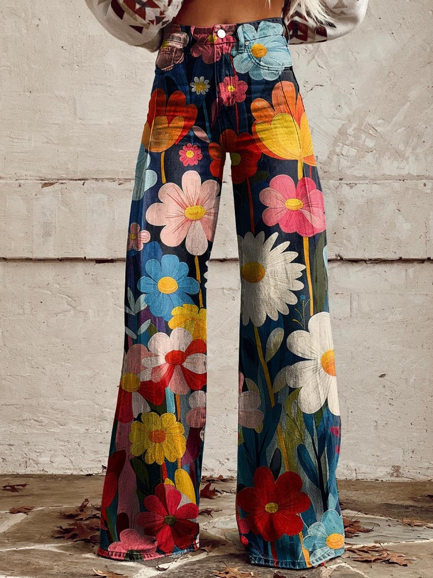 WEITE BLUMENHOSE FÜR FRAUEN