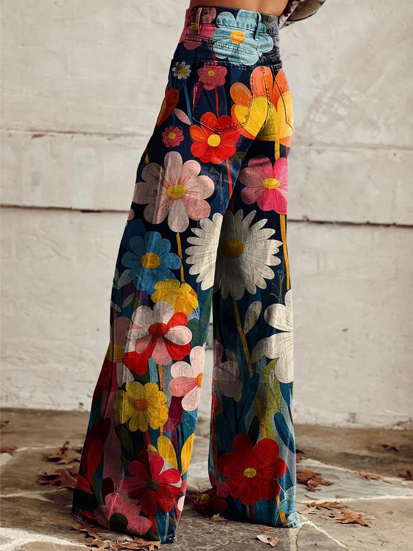 WEITE BLUMENHOSE FÜR FRAUEN