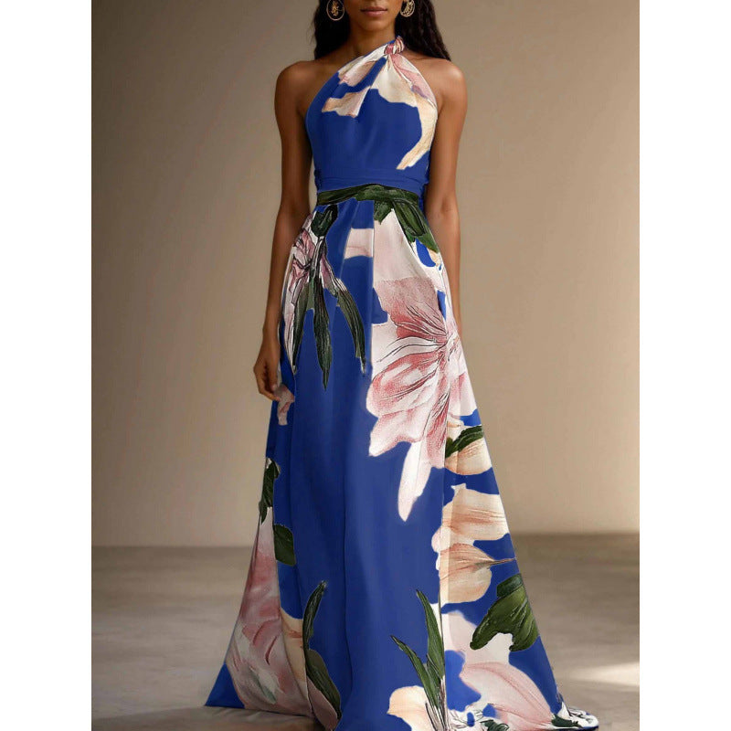 Elegantes langes Kleid mit Blumenmuster